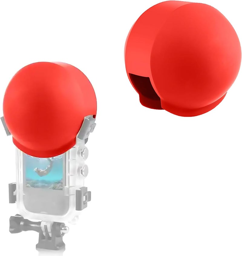 Sruim Lens Guard for Insta360 ONE X3 Invisible Dive Housing Case, Silicone Protective Cover, Lens Protector Case Accessories (Red) - Image 1